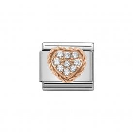 Composable Classic Link "Pave Heart" Rose Gold 430312-02