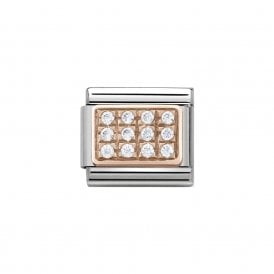 Composable Classic Link "Pave Panel" Rose Gold CZ 430301-01