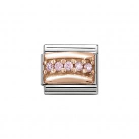 Composable Classic Link "Pave Pink" Rose Gold CZ 430304-06