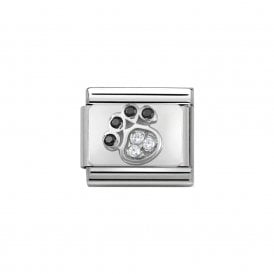 Composable Classic Link "Paw Print" Silver & CZ 330304/14