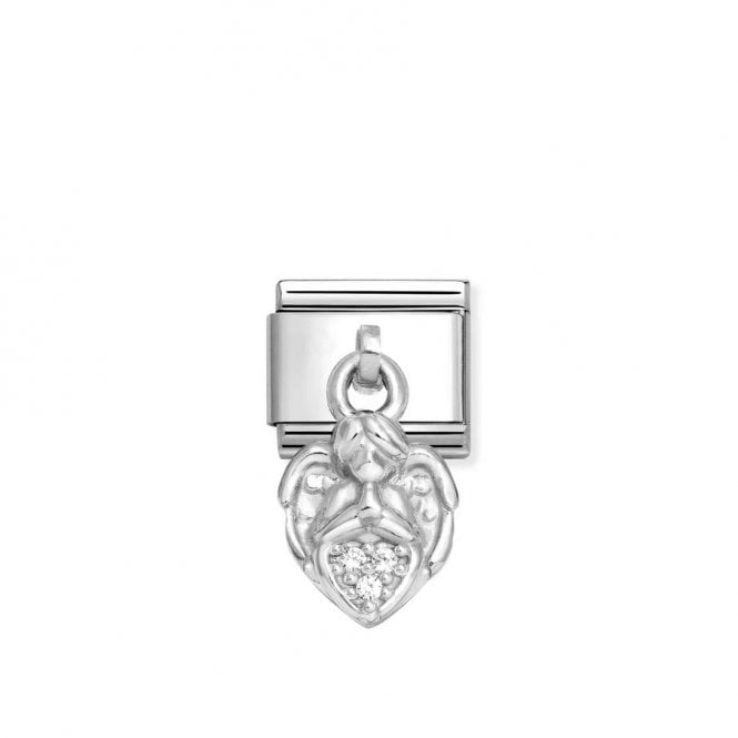 Nomination Composable Classic Link Pendant Angel Heart White Stones 331800/33