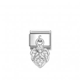 Composable Classic Link Pendant Angel Heart White Stones 331800/33