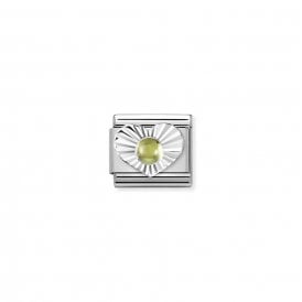 Composable Classic Link "Peridot Heart" Silver 330508/36 