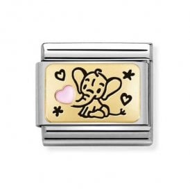 Composable Classic Link "Pink Elephant" Gold  030289-03 