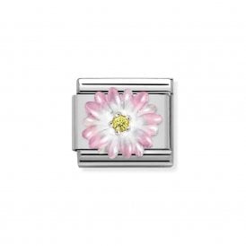 Composable Classic Link "Pink Flower" Silver  330321-05