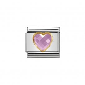 Composable Classic Link "Pink Heart" Gold  030610-003 