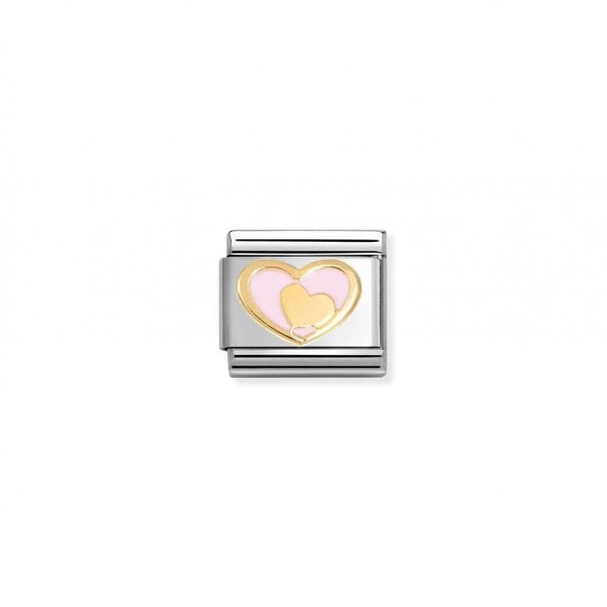 Nomination Composable Classic Link Pink Heart-Gold Heart 030283/30
