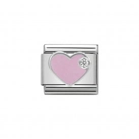 Composable Classic Link "Pink Heart" Silver & CZ 330305-02