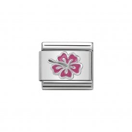 Composable Classic Link "Pink Hibiscus" Silver 330202-24
