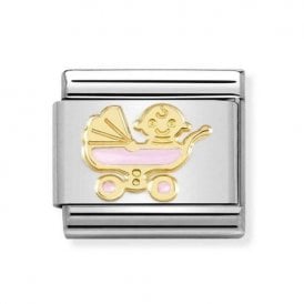 Composable Classic Link "Pink Pram" Gold 030272-60 