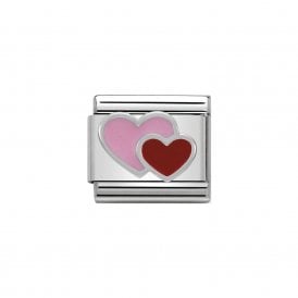 Composable Classic Link "Pink & Red Heart" Silver 330202-16