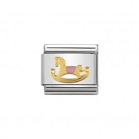 Composable Classic Link "Pink Rockinghorse" Gold 030242-43