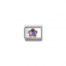 Composable Classic Link Purple CZ Flower Charm 030615/001