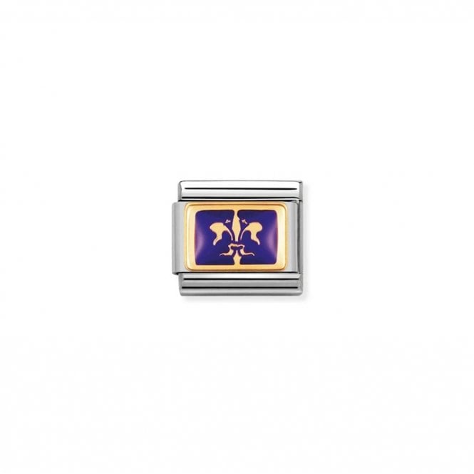 Nomination Composable Classic Link Purple Lily in Bonded Yellow Gold Charm 030242/14
