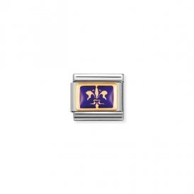 Composable Classic Link Purple Lily in Bonded Yellow Gold Charm 030242/14