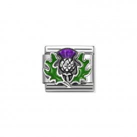 Composable Classic Link Purple Thistle with Green Enamel 330204/43