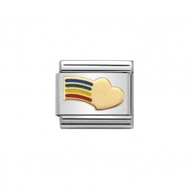 Composable Classic Link "Rainbow Heart" Gold 030283-12