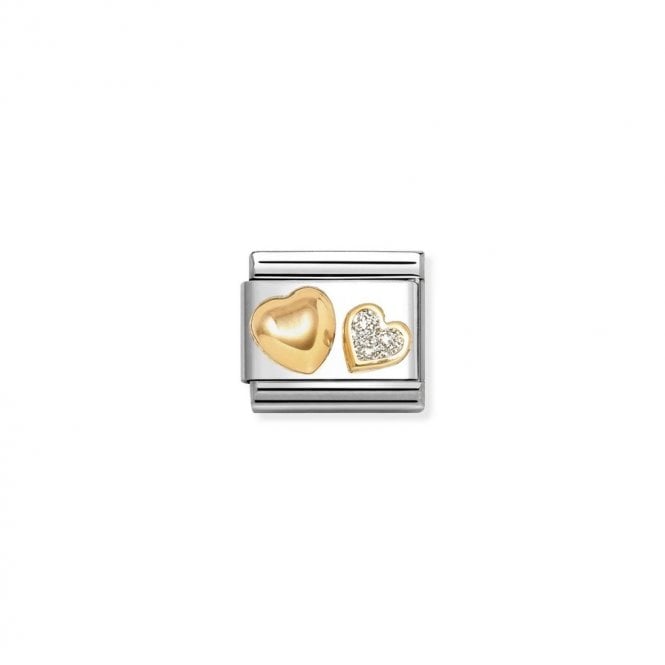 Nomination Composable Classic Link Raised Heart Glitter Heart 030220/26
