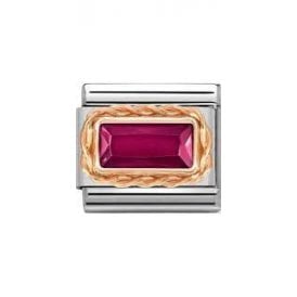 Composable Classic Link "Red Baguette" Rose Gold 430604-005 