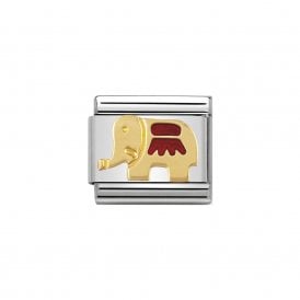 Composable Classic Link "Red Elephant" Gold 030212-21
