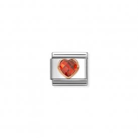 Composable Classic Link Red faceted Heart 430607/005