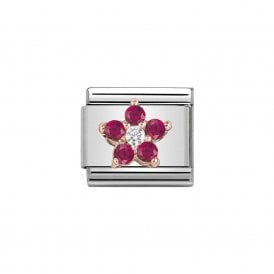 Composable Classic Link "Red Flower" Rose Gold 430317-01