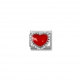 Composable Classic Link Red Heart Beaded Setting 330204/39