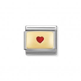 Composable Classic Link "Red Heart" Gold 030284-50