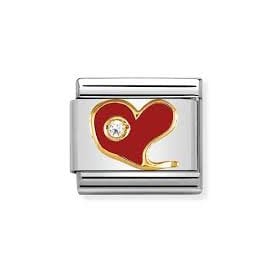 Composable Classic Link "Red Heart" Gold 030321-21 