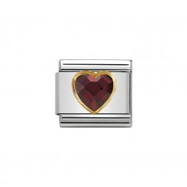 Composable Classic Link "Red Heart" Gold  030610-005 