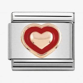 Composable Classic Link "Red Heart" Gold 430203-01