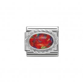 Composable Classic Link Red Opal Silver 330503/08