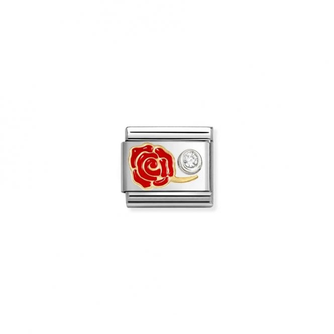 Nomination Composable Classic Link Red Rose & CZ Silver 630302/06