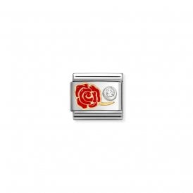 Composable Classic Link Red Rose & CZ Silver 630302/06