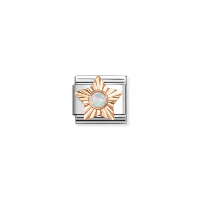 Nomination Composable Classic Link Rose Gold Star White Opal 430515/07
