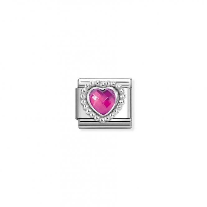 Nomination Composable Classic Link Silver Fuchsia Heart 330606/030