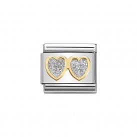 Composable Classic Link "Silver Hearts" Gold 030220/01