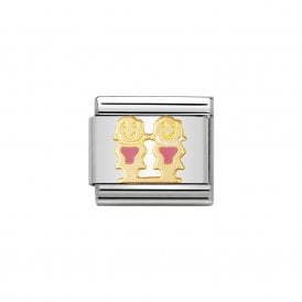 Composable Classic Link "Sisters In Pink" Gold 030209-48