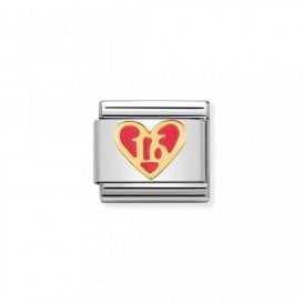 Composable Classic Link "Sweet 16 Heart" Gold 030207-44