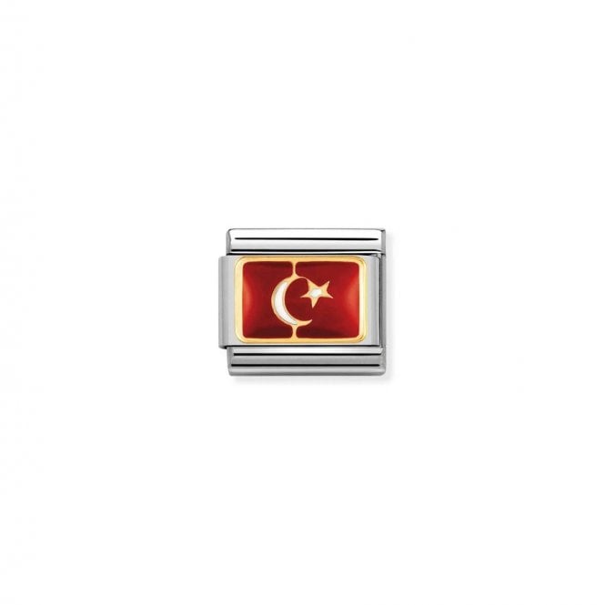Nomination Composable Classic Link Turkey Flag in Enamel 030234/20