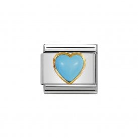 Composable Classic Link "Turquoise Heart" Gold  030501-06 