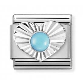 Composable Classic Link "Turquoise Heart" Silver 330508-06 