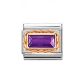 Composable Classic Link "Violet Baguette" Rose Gold 430604-001