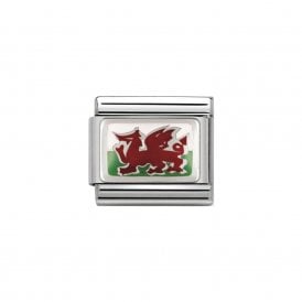 Composable Classic Link "Wales Flag" Silver 330207-02 