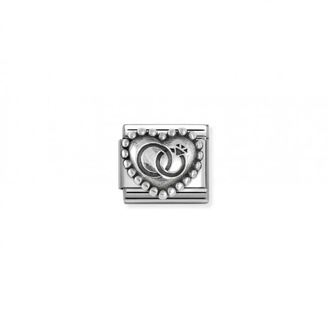 Nomination Composable Classic Link Wedding Rings Heart Beaded 330101/90