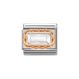 Composable Classic Link "White Baguette" Rose Gold 430604-010 