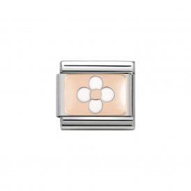 Composable Classic Link "White Flower" Rose Gold 430201-11
