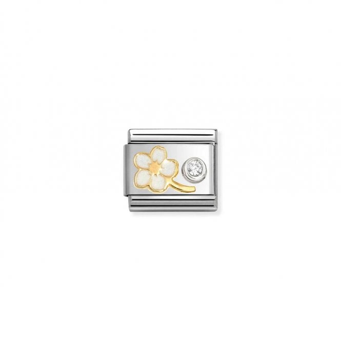 Nomination Composable Classic Link White Forget-Me-Knot & CZ Silver 630302/10