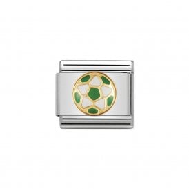 Composable Classic Link "White & Green Football" Gold 030204-41