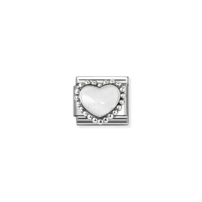 Nomination Composable Classic Link White Heart Beaded Setting 330204/36
